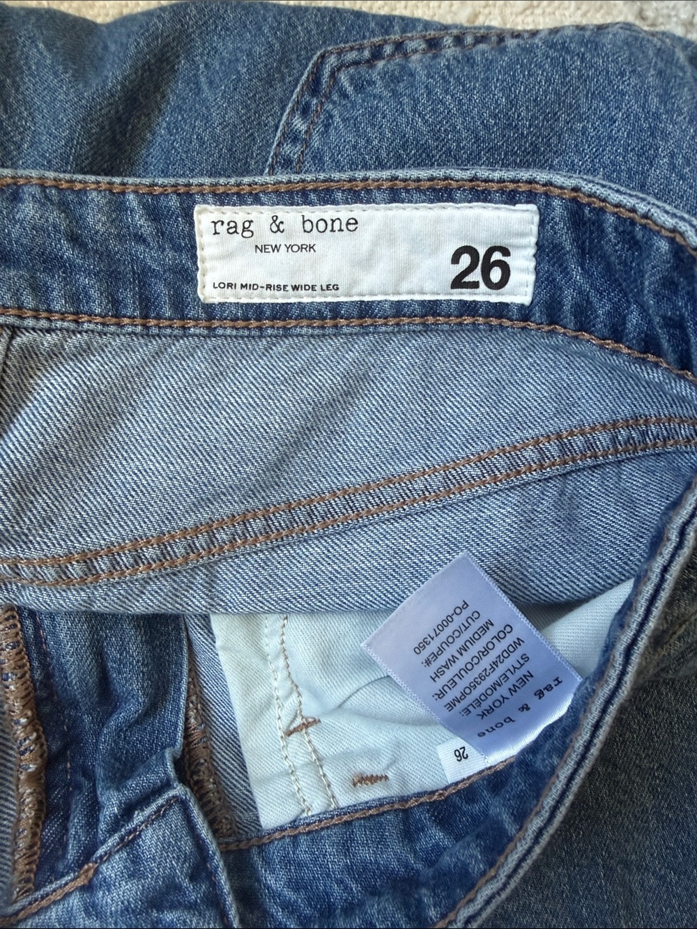 Rag & Bone Lori Mid Rise Wide Leg Size 26 - Picture 7 of 7